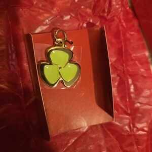 Christian Louboutin Gold and Green Clover Key Holder